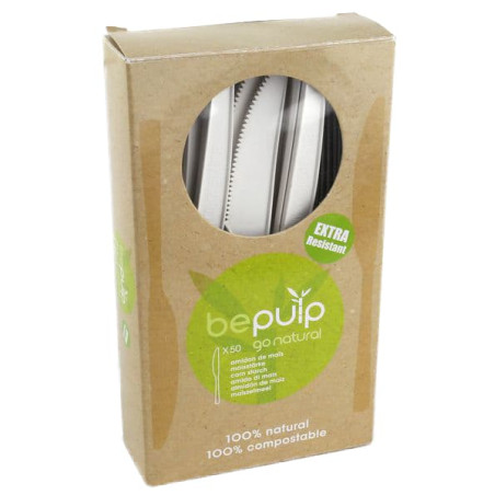 Cuchillo Biodegradable CPLA Blanco 160mm en Caja (50 Uds)
