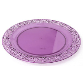 Plato Plastico Redondo "Mandala" Berenjena 19cm (88 Uds)