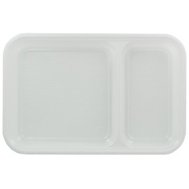 Bandeja de Plastico PS Blanca 2C 270x180mm (50 Uds)