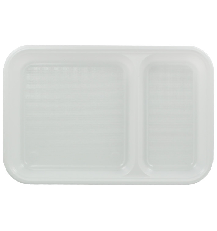 Bandeja de Plastico PS Blanca 2C 270x180mm (50 Uds)