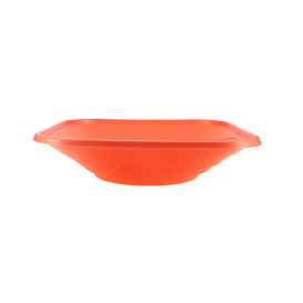 Bol de Plastico PP "X-Table" Cuadrado Naranja 180x180mm (8 Uds)