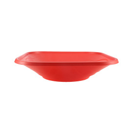 Bol de Plastico PP "X-Table" Cuadrado Rojo 180x180mm (120 Uds)