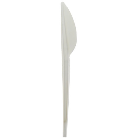 Cuchillo Compostable CPLA Blanco 17,5cm (15 Uds)