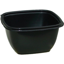 Bol Plástico Negro PET 375ml 125x125x50mm (500 Uds)