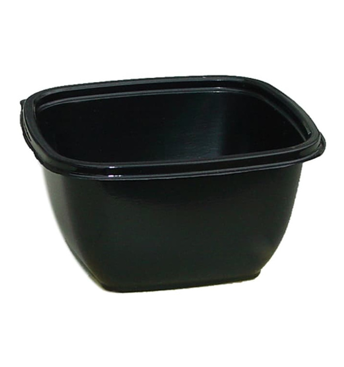 Bol Plástico Negro PET 375ml 125x125x50mm (500 Uds)