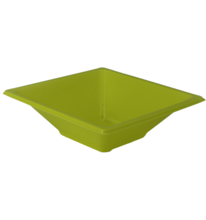 Bol de Plastico Cuadrado Pistacho 120x120x40mm (25 Uds)