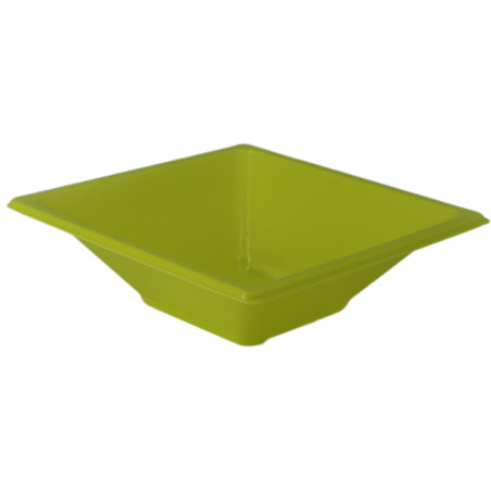 Bol de Plástico PS Cuadrado Pistacho 12x12cm (25 Uds)