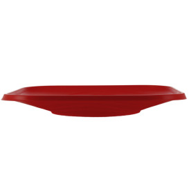 Plato de Plastico PP "X-Table" Cuadrado Rojo 180mm (120 Uds)