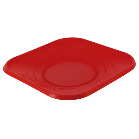 Plato Reutilizable Económico PP “X-Table” Rojo 23x23cm (8 Uds)