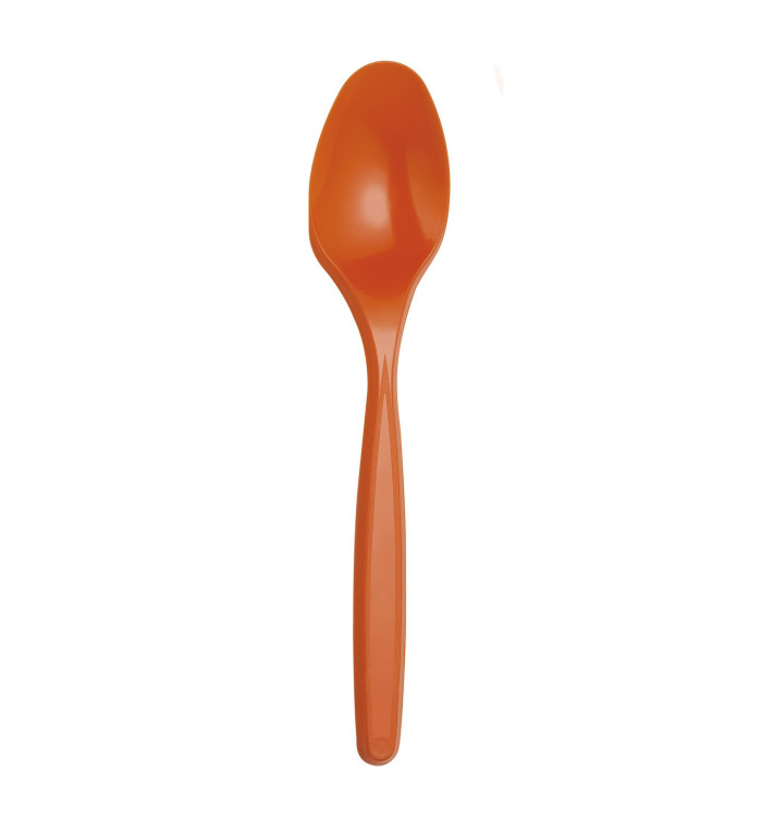 Cucharilla de Plastico PS Naranja 120mm (40 Uds)