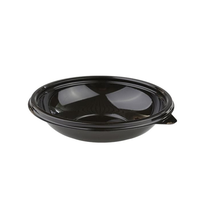 Bol de Plástico Negro PET 750ml Ø165mm (50 Uds)