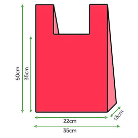 Bolsa Plastico Camiseta 35x50cm Roja (200 Unidades)