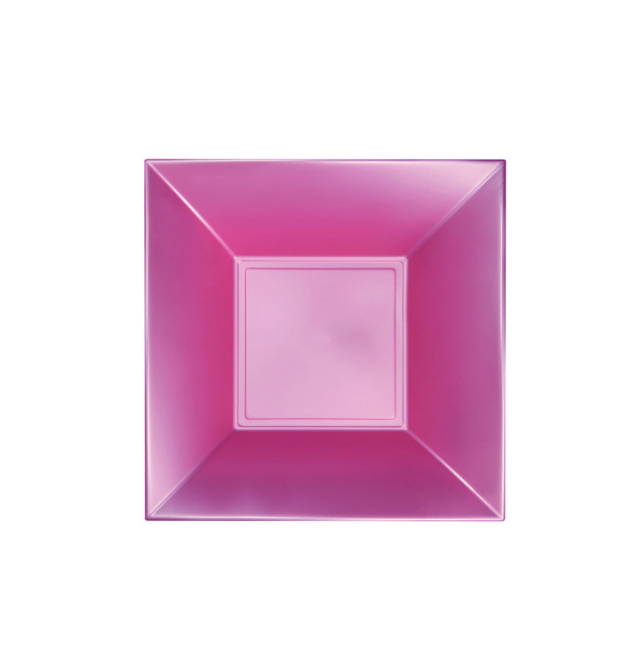 Plato de Plastico Hondo Rosa Nice Pearl PP 180mm (300 Uds)