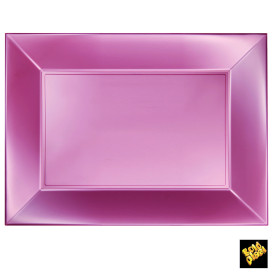 Bandeja Plastico Rosa Nice Pearl PP 345x230mm (6 Uds)