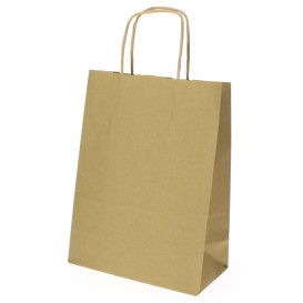 Bolsa Papel Kraft Hawanna con Asas 100g 18+8x24 cm (50 Uds)