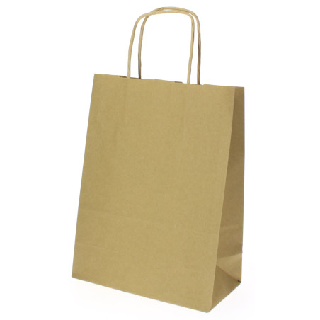 Bolsa Papel Kraft Hawanna con Asas 100g/m² 18+8x24cm (50 Uds)