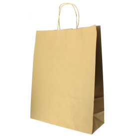 Bolsa Papel Kraft Hawanna con Asas 100g 32+12x41 cm (200 Uds)