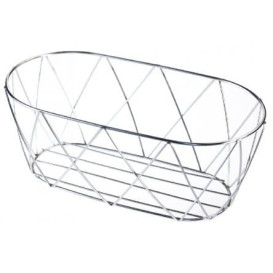 Cesta Ovalada de Acero Plata 255x127x102mm (1 Ud.)