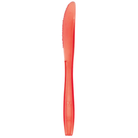 Cuchillo de Plástico PS Premium Rojo 190mm (50 Uds)