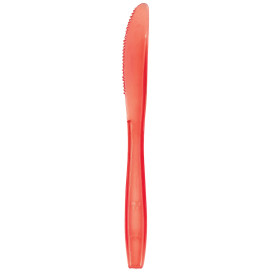 Cuchillo de Plastico PS  Rojo Transp.190mm (1000 Uds)