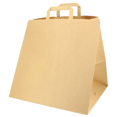 Bolsa Papel Cajas Pizza Asas 80g/m² 37+33x32cm (125 Uds)