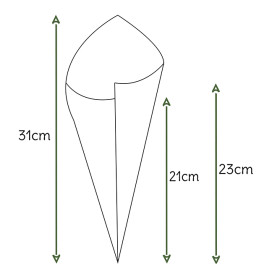 Cono de Papel Estraza Natural 295mm 250g (2.000 Uds)