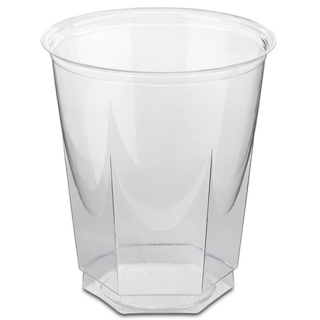 Vaso Plástico Hexagonal PS Cristal 250ml (50 Uds)