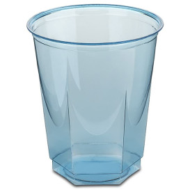 Vaso Plastico Hexagonal PS Cristal Turquesa 250ml (10 Uds)