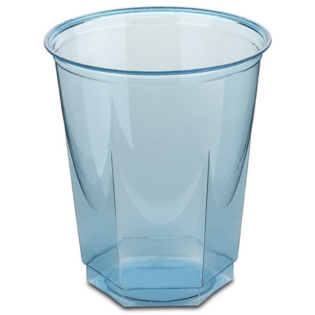 Vaso Plástico Hexagonal PS Cristal Turquesa 250ml (10 Uds)