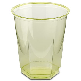 Vaso Plastico Hexagonal PS Cristal Pistacho 250ml (250 Uds)