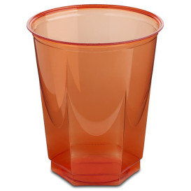 Vaso Plastico Hexagonal PS Cristal Rojo 250ml (250 Uds)