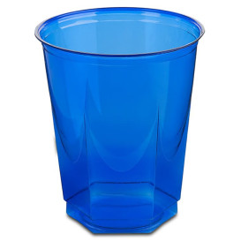 Vaso Plastico Hexagonal PS Cristal Azul 250ml (250 Uds)