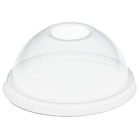 Tapa Cúpula con Agujero PET Cristal Ø8,3cm  (100 Uds)