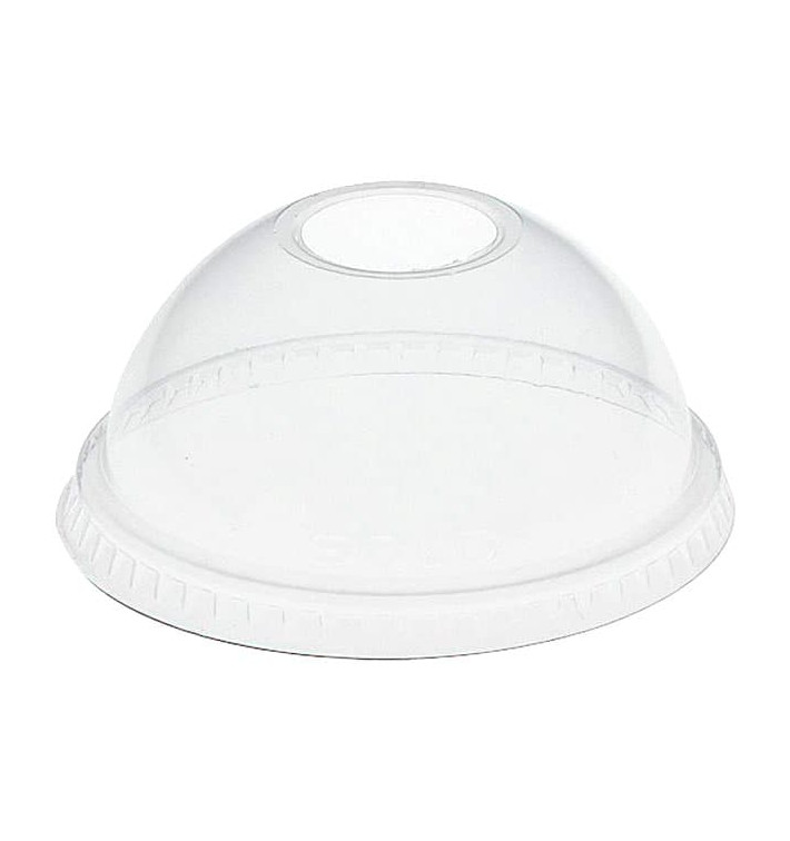 Tapa Cúpula con Agujero PET Cristal Ø8,3cm (1000 Uds)