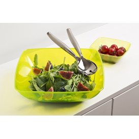 Bol de Plastico Cuadrado Verde 28x28cm (20 Uds)