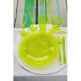 Plato Plastico Redondo Extra Rigido Verde 23cm (90 Uds)