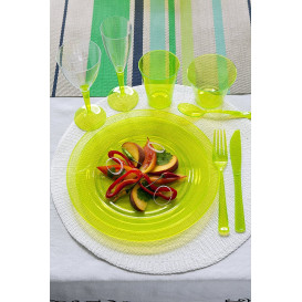 Plato Plastico Redondo Extra Rigido Verde 23cm (90 Uds)