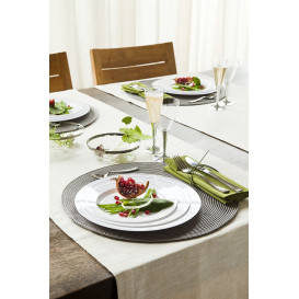 Plato Plastico Extra Rigido con Ribete Plata 19cm (10 Uds)