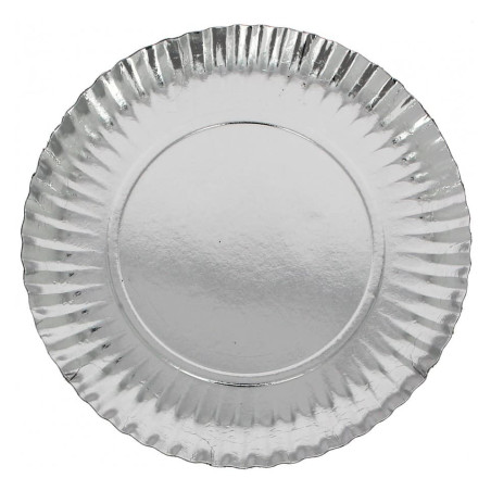 Plato de Cartón Redondo Plateado 10cm (2.500 Uds)