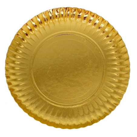 Plato de Cartón Redondo Dorado 12cm (1.600 Uds)