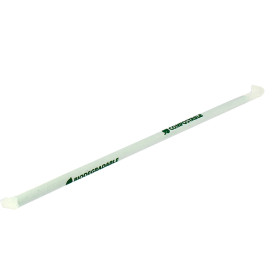 Pajita Flexible Enfundada PLA Verde Ø6mm 24cm (400 Uds)