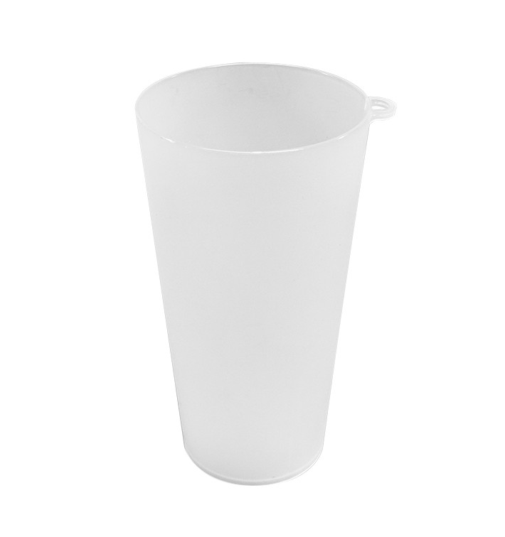 Vaso Reutilizable con Argolla PP Translúcido 400ml (14 Uds)