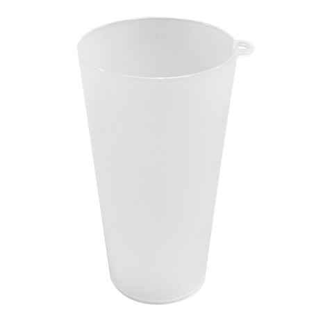 Vaso Reutilizable Durable PP con Argolla Translúcido 400ml (14 Uds)