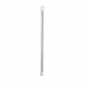 Pajita Recta de Papel Negro Enfundada en Blanco  Ø6mm 21cm (250 Uds)