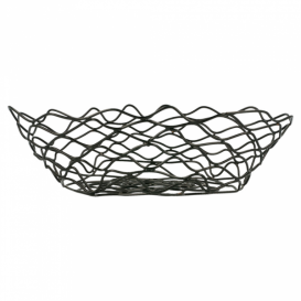 Cesta Ovalada de Acero Negro 240x152x70mm (1 Ud)