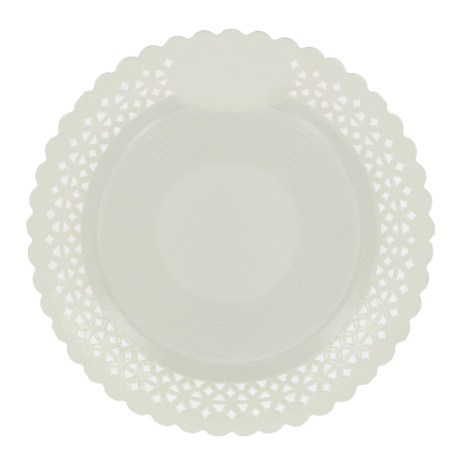 Plato de Cartón Redondo Blonda Blanco 30 cm (100 Uds)