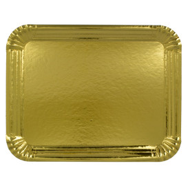 Bandeja de Carton Rectangular Dorada 14x21 cm (1400 Uds)