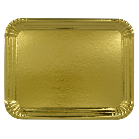 Bandeja de Cartón Rectangular Dorada 14x21 cm (1400 Uds)