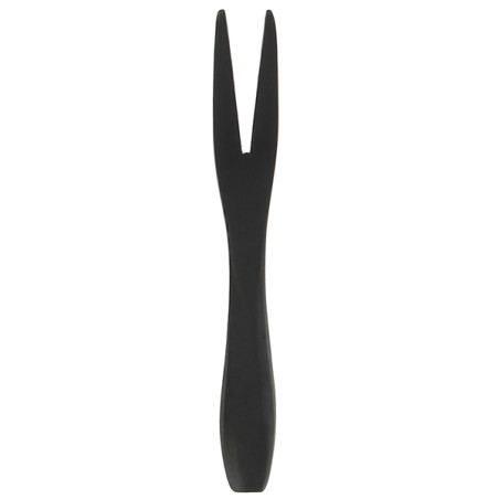 Mini Tenedor de Bambú Degustación Negro 9 cm (500 Uds)