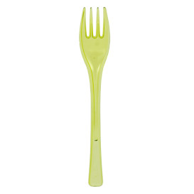 Tenedor de Plastico Fly Verde Lima Transp. 140mm (50 Uds)